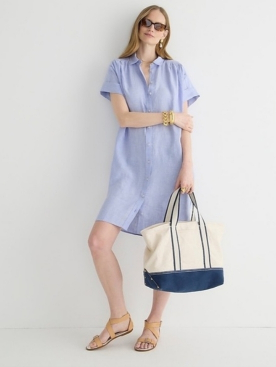 Baird Mcnutt J. Crew Dresses & Skirts - BAIRD MCNUTT J. CREW Irish Linen Chambray Shirt Dress | M